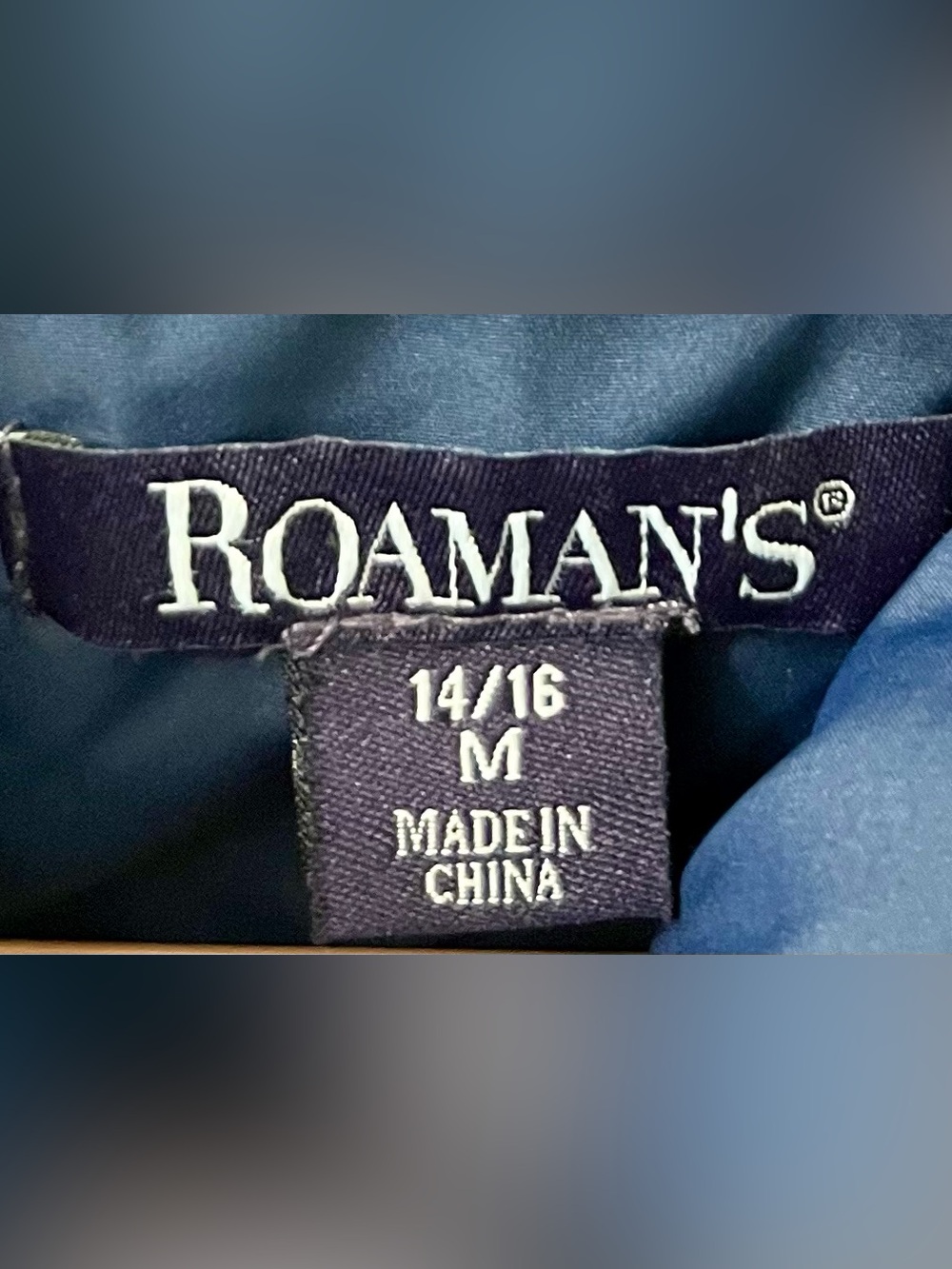 Roaman's Navy Long Puffer Coat with High Collar - Picture 4 of 13